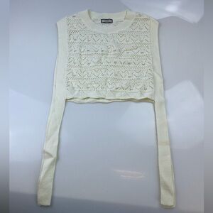 Elegant Cream Knit Women's Top